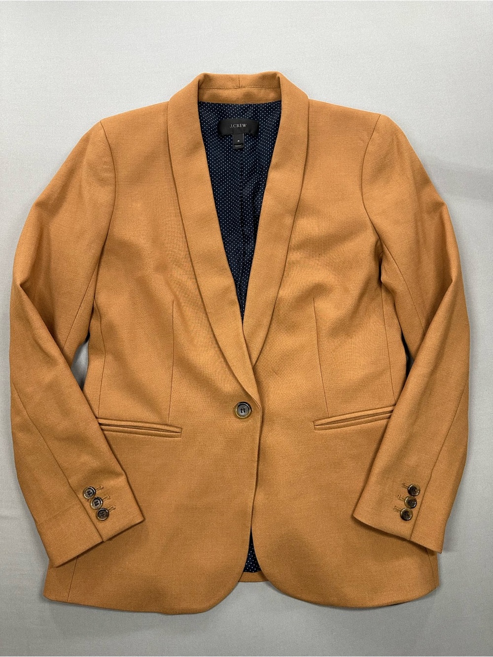 J. Crew Parke Wool-Blend Single Button Blazer, Shawl Collar - Womens 4